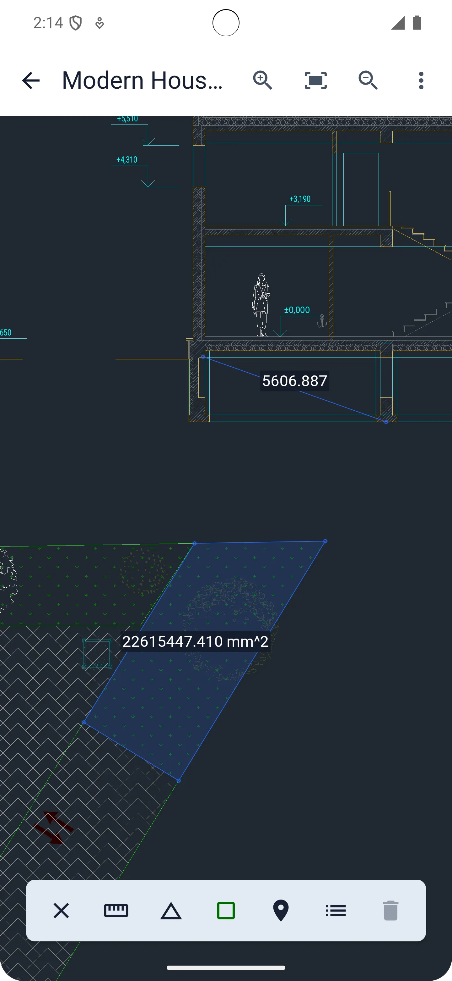 Viewra DWG measurement tools.