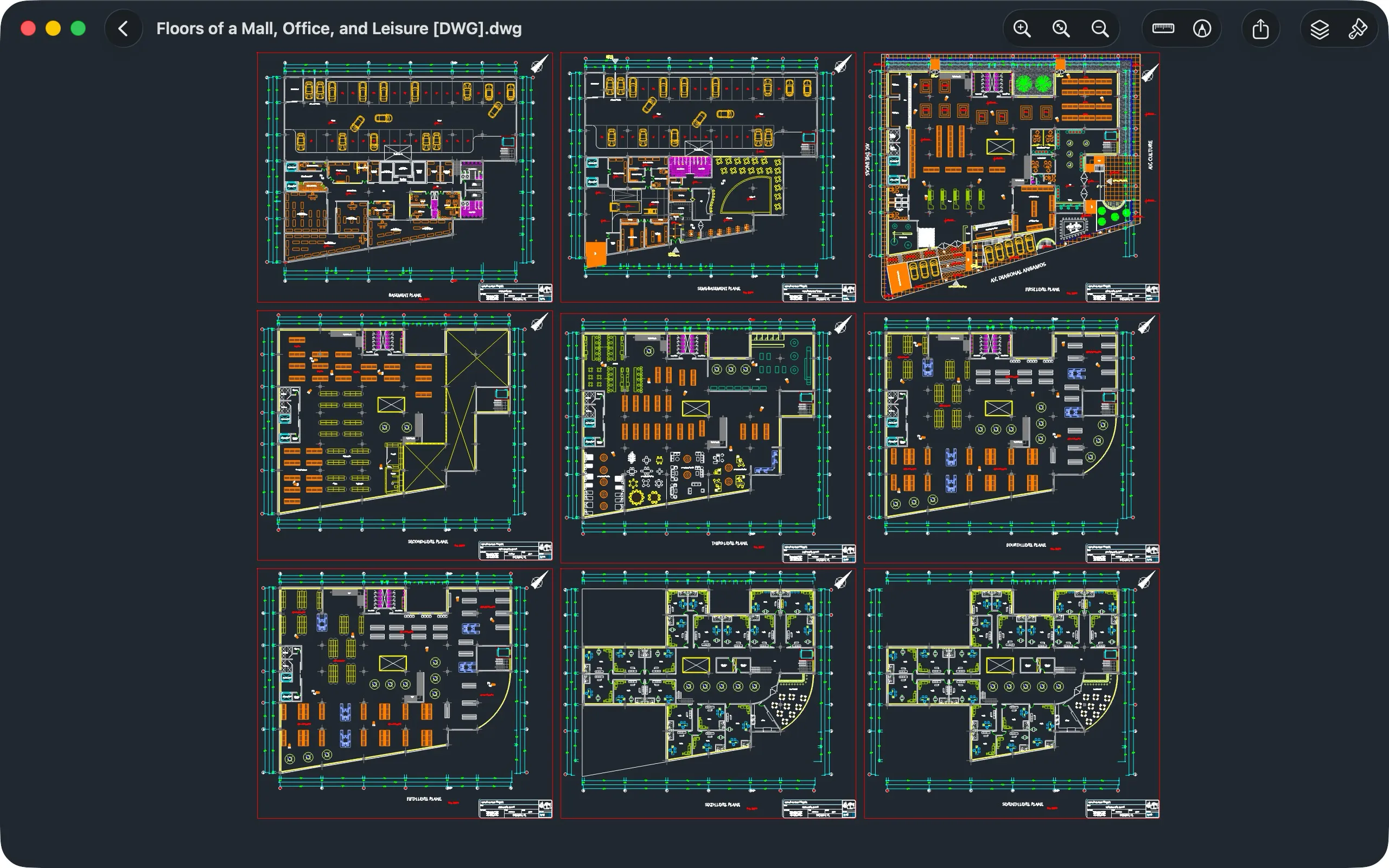 Viewra DWG displaying a CAD drawing.