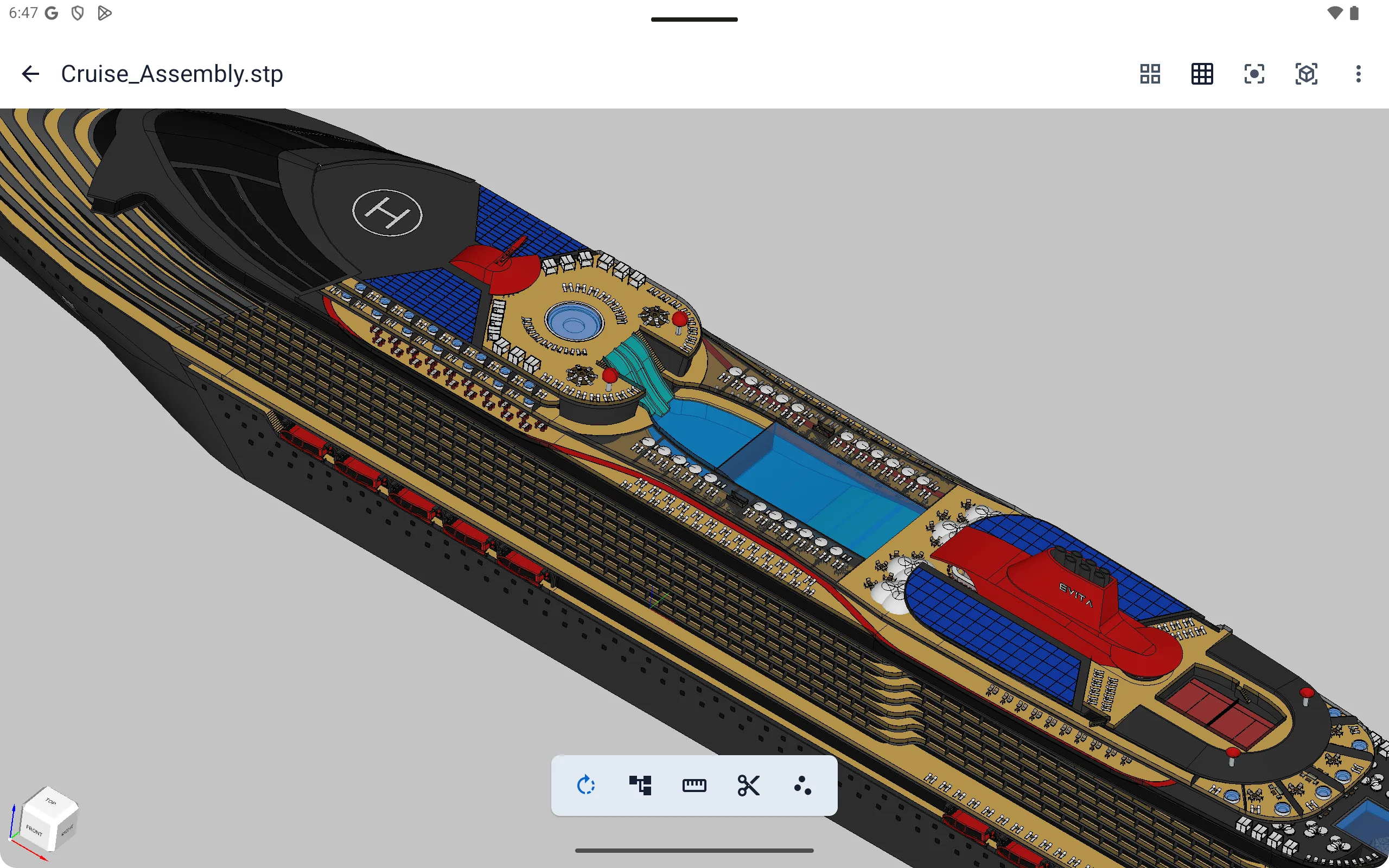 Viewra STEP displaying a STEP model.