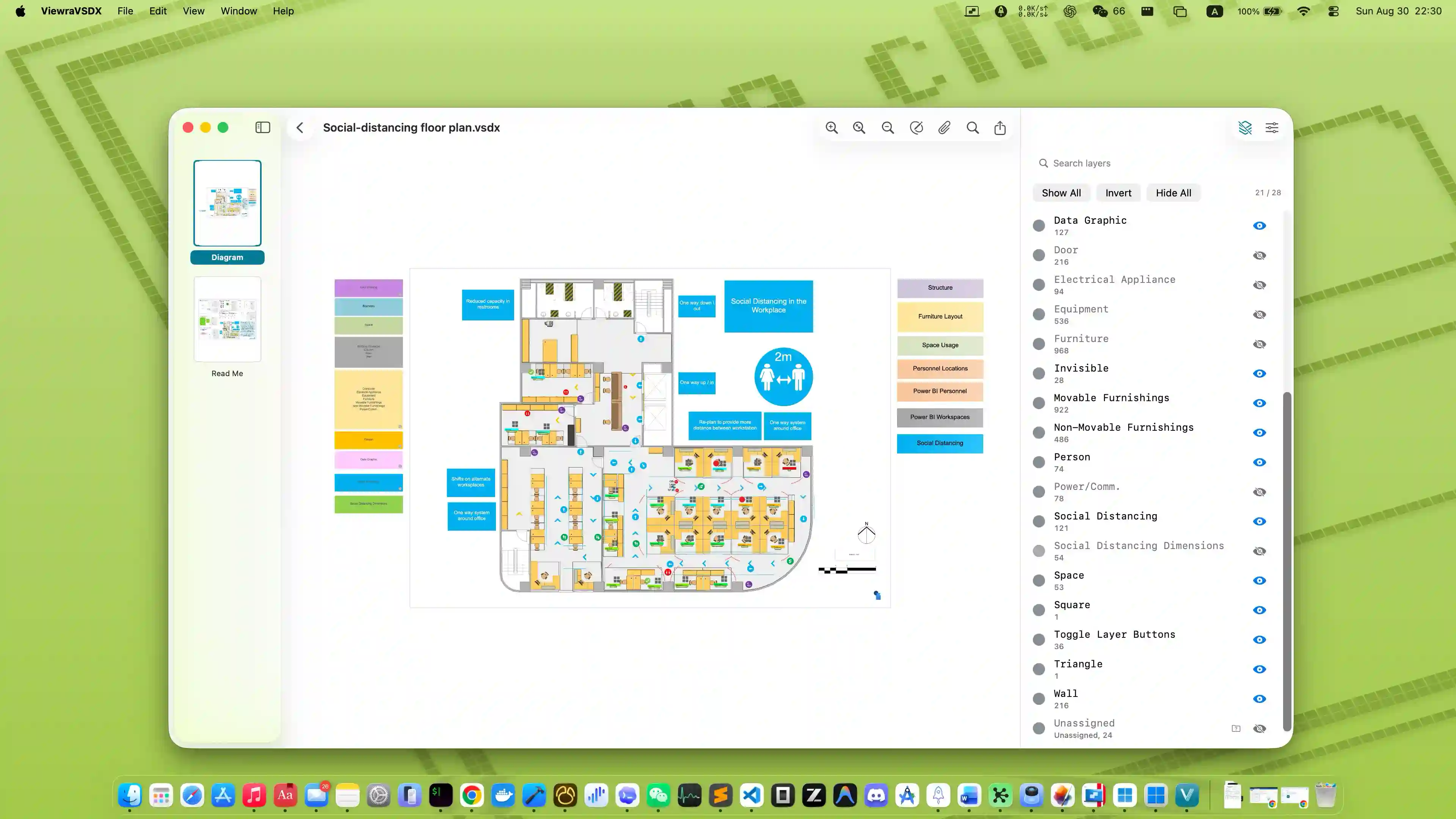 Kiwa faithfully rendering a Visio diagram.