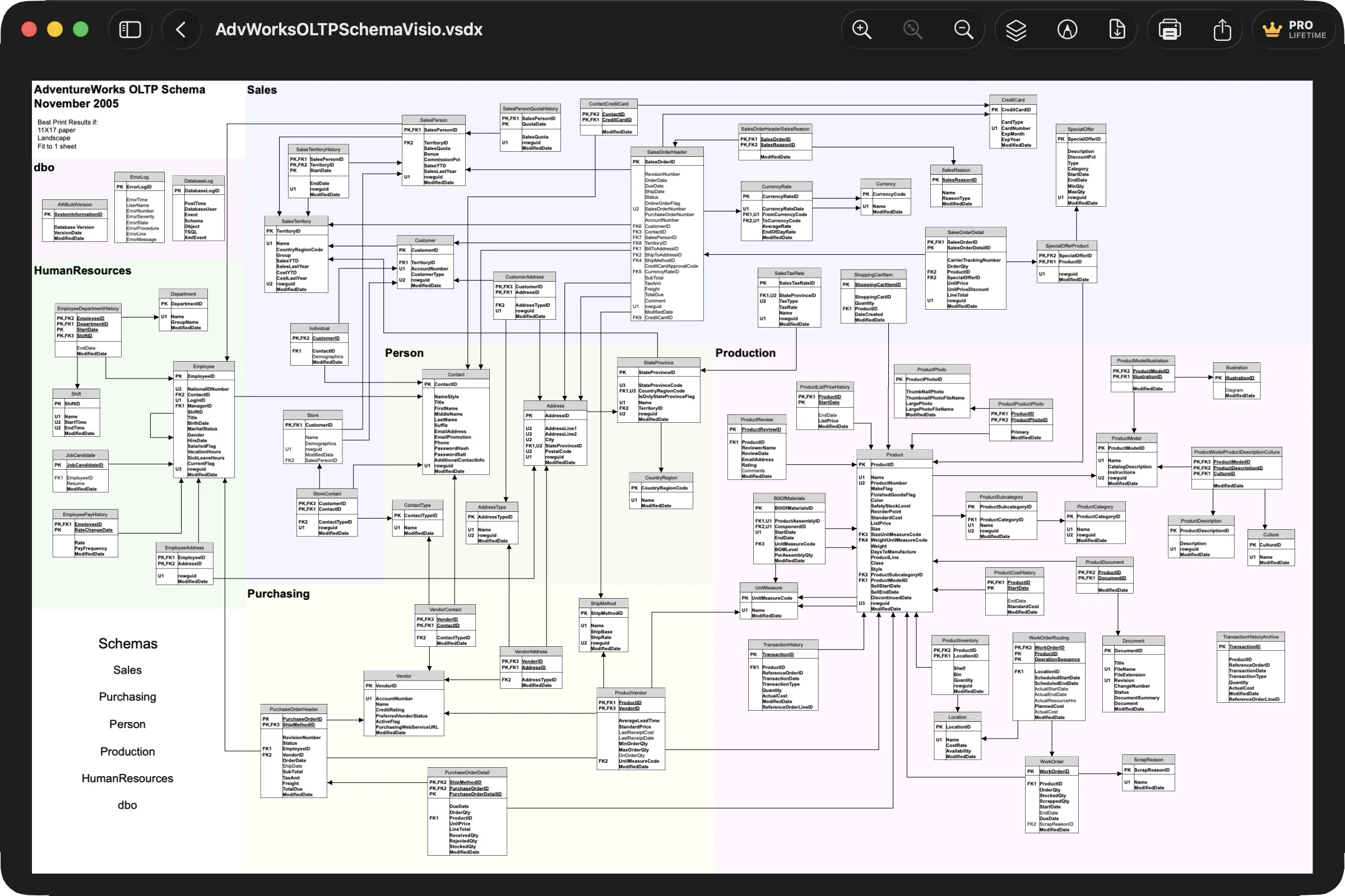 Viewra VSDX viewer interface showing VSDX file rendering on macOS, featuring precision tools and smooth navigation