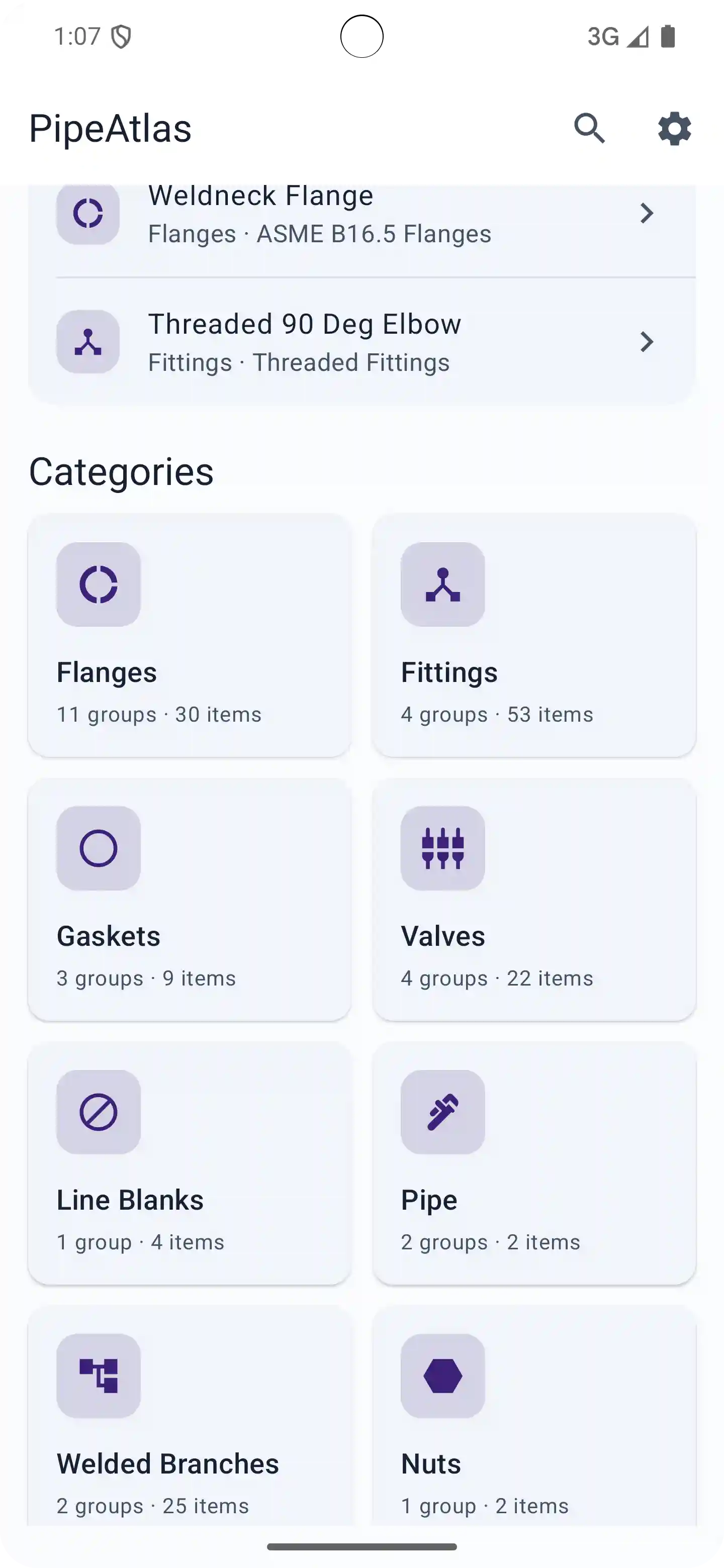 Piping data reference for engineering work.