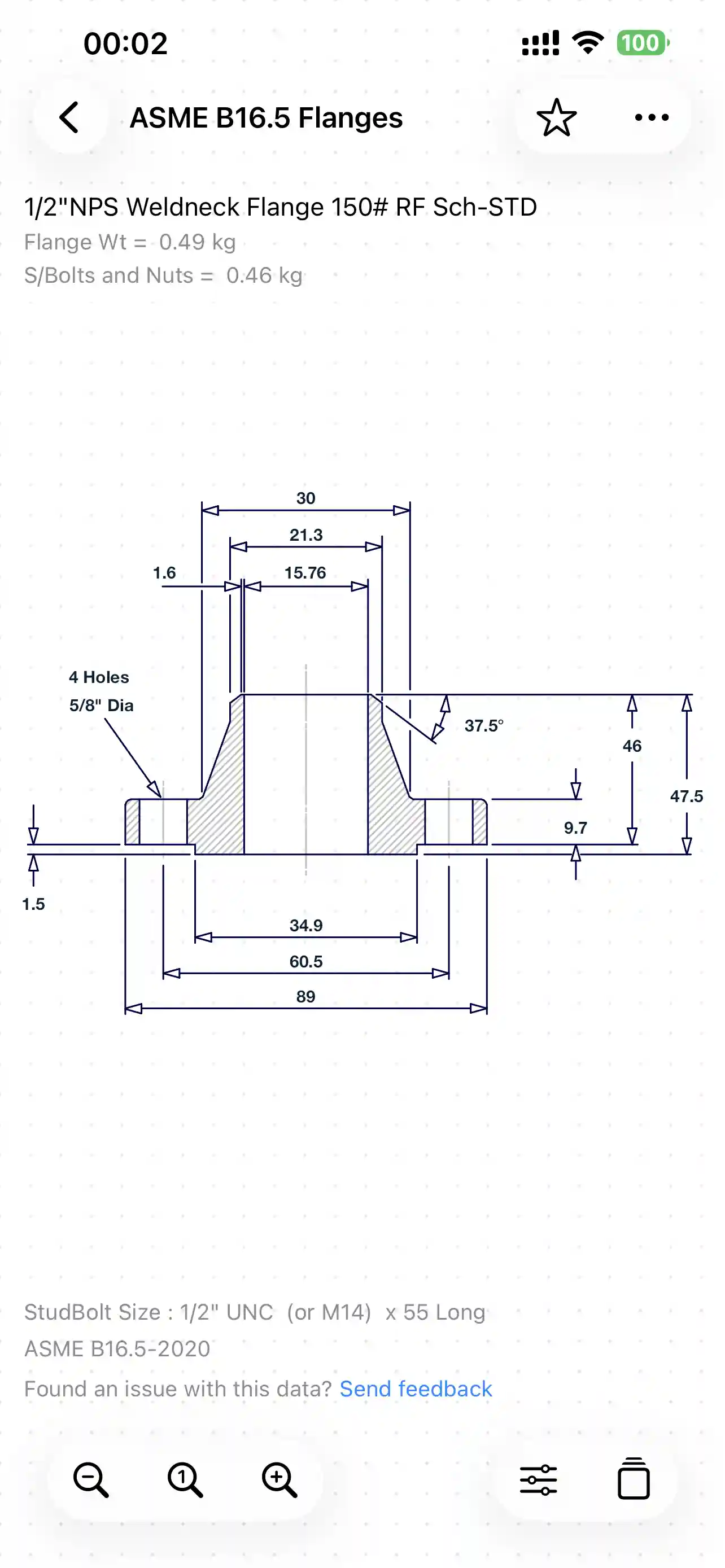 Piping data reference for engineering work.