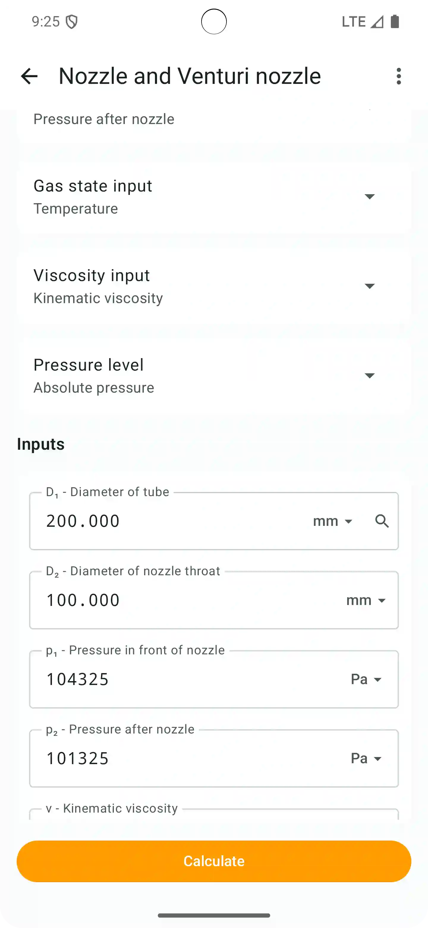 PipeQ differential-pressure flow device calculator on Android.