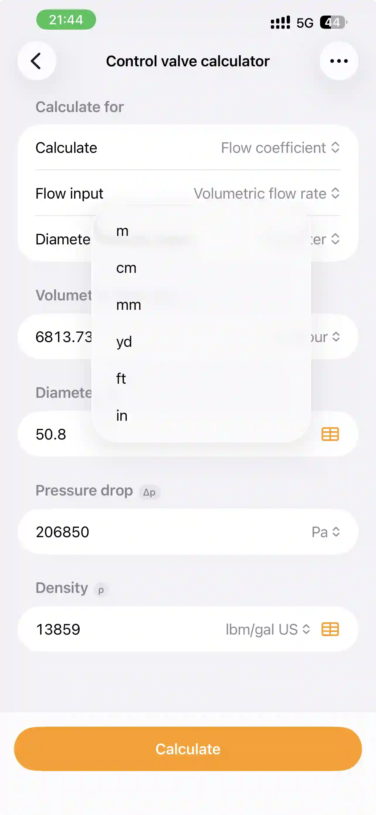 PipeQ engineering units and reference data on iPhone.